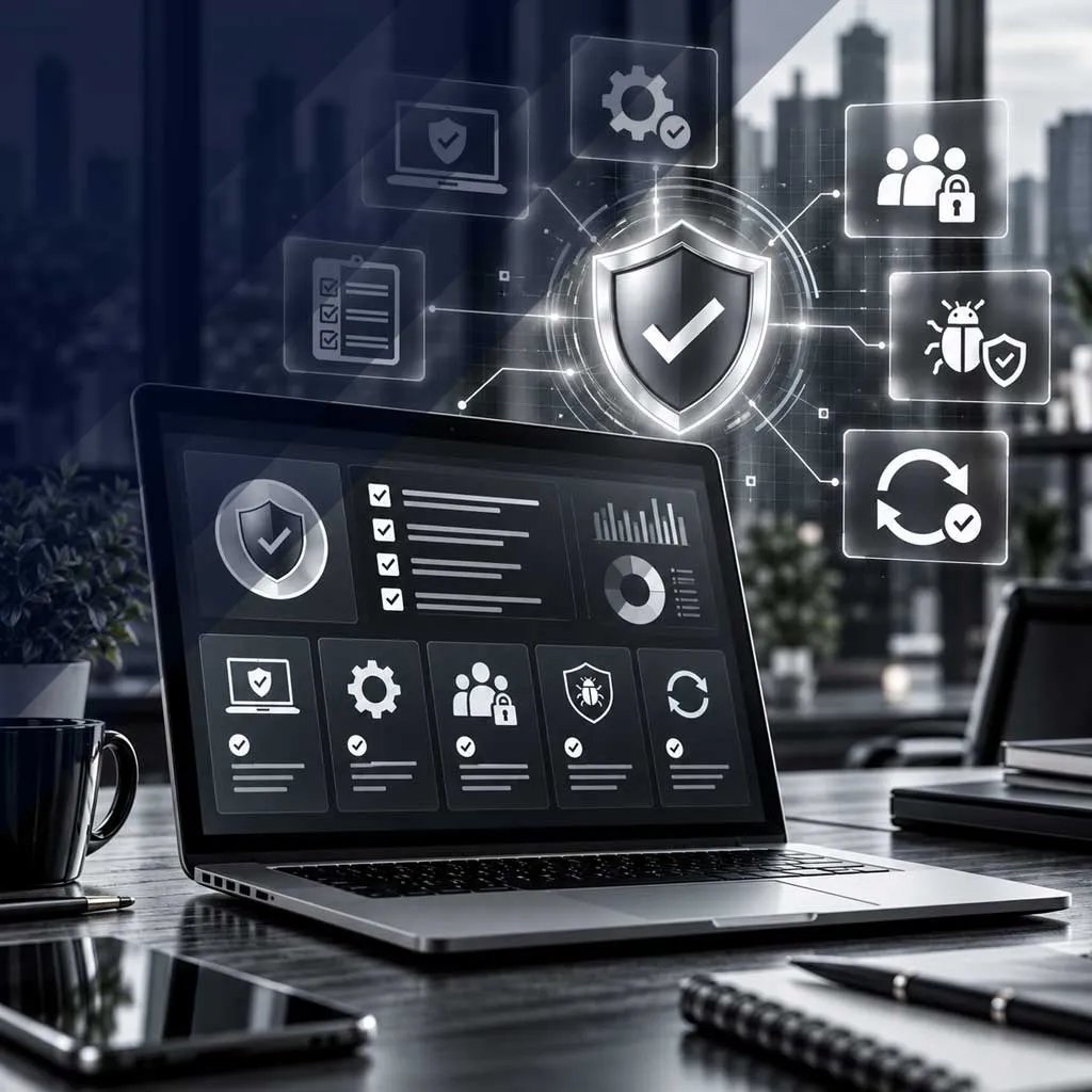 Cyber Essentials audit checklist covering firewalls, secure configuration, access control, malware protection and updates